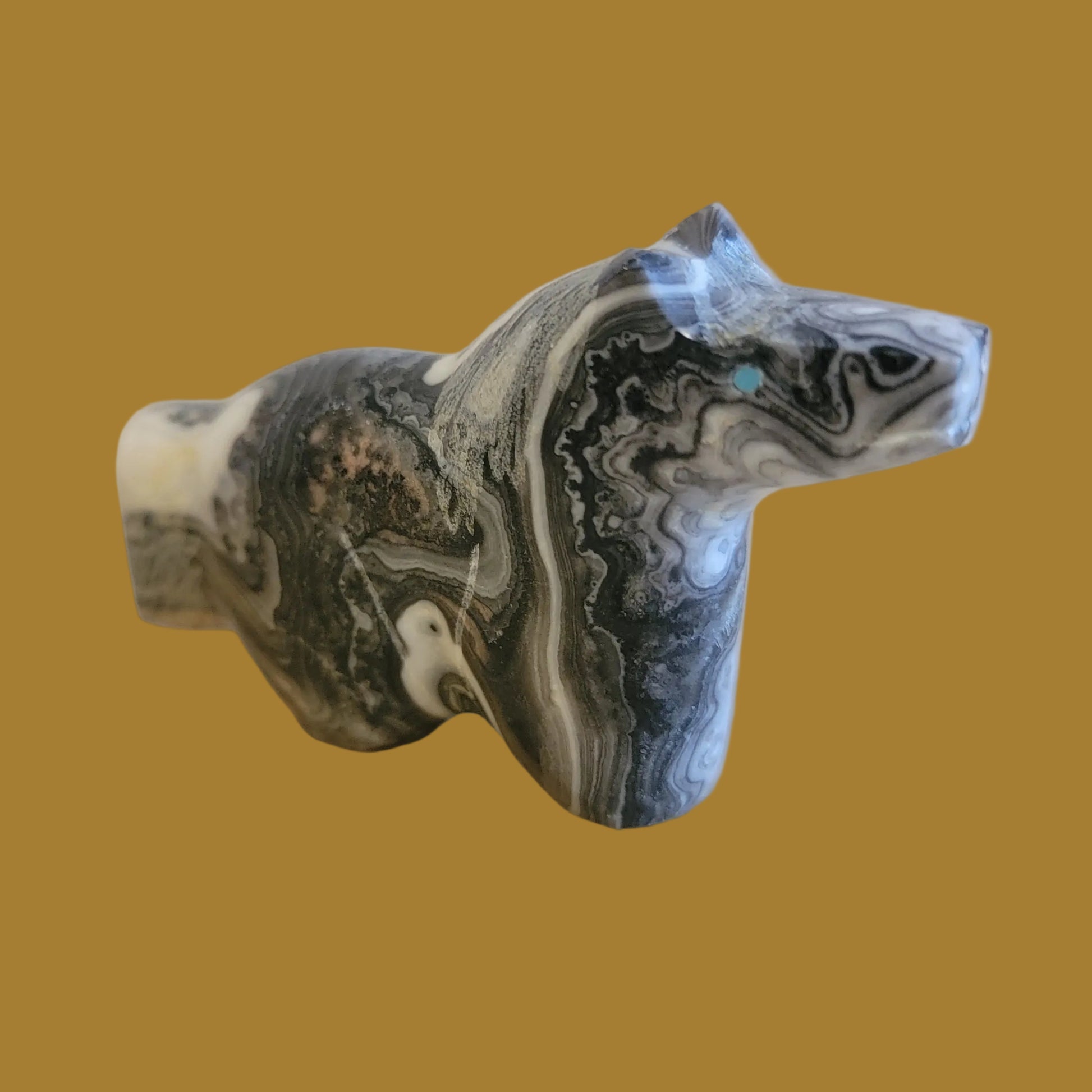 Orca Agate Healing Horse Zuni Fetish