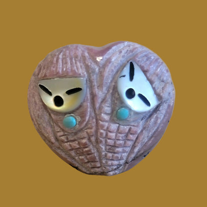 Rhodonite Heart Shaped Double Maidens Zuni Fetish