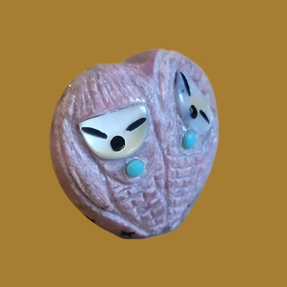 Rhodonite Heart Shaped Double Maidens Zuni Fetish