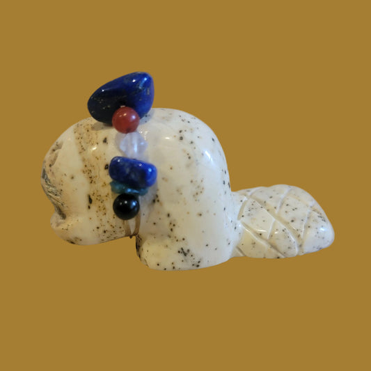 Serpentine/Fish Rock Fancy Beaver Zuni Fetish