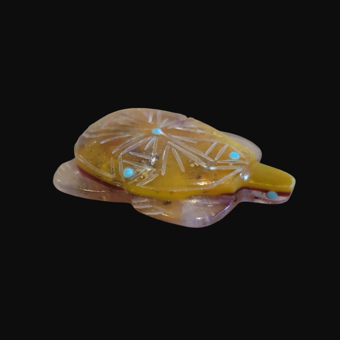 Beautiful Etched Surfite Sea Turtle Zuni Fetish