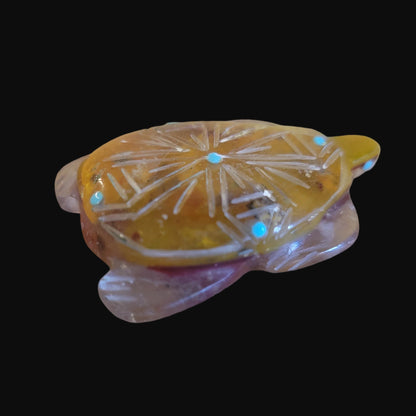 Beautiful Etched Surfite Sea Turtle Zuni Fetish