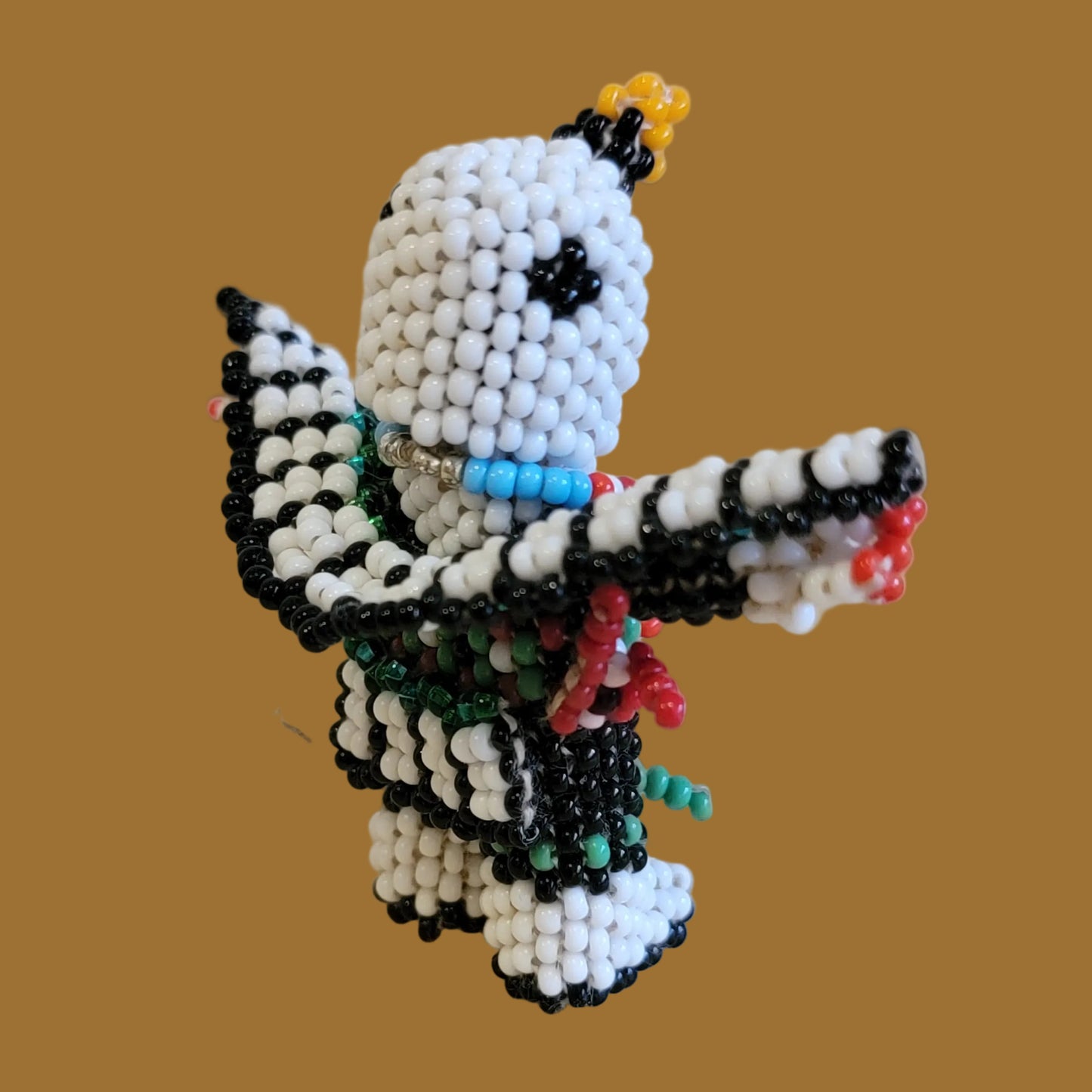 Fully Beaded Zuni Eagle Dancer w/ Removable Face Mask Indian Beadwork