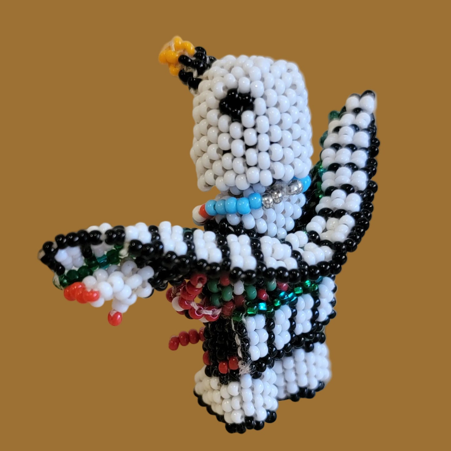 Fully Beaded Zuni Eagle Dancer w/ Removable Face Mask Indian Beadwork