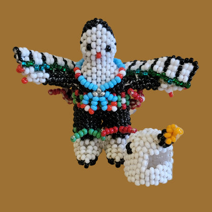 Fully Beaded Zuni Eagle Dancer w/ Removable Face Mask Indian Beadwork