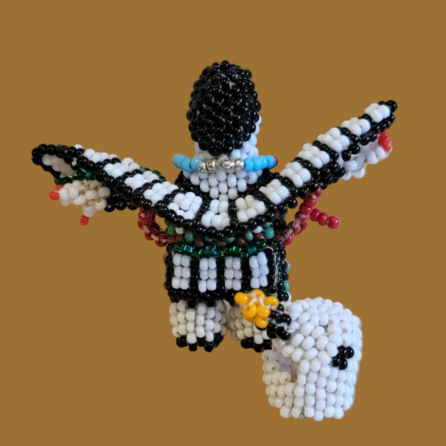 Fully Beaded Zuni Eagle Dancer w/ Removable Face Mask Indian Beadwork