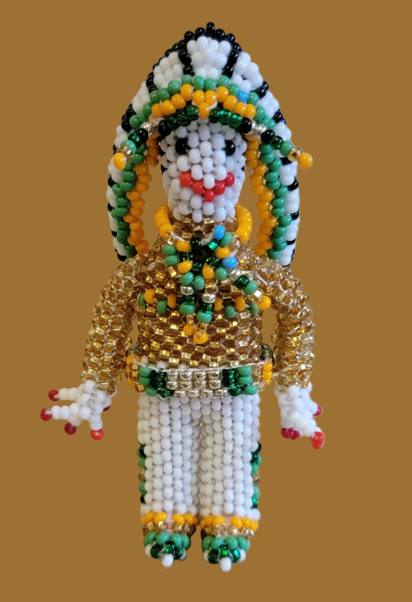 Fully Beaded Zuni Chief w/ Headdress Indian Beadwork