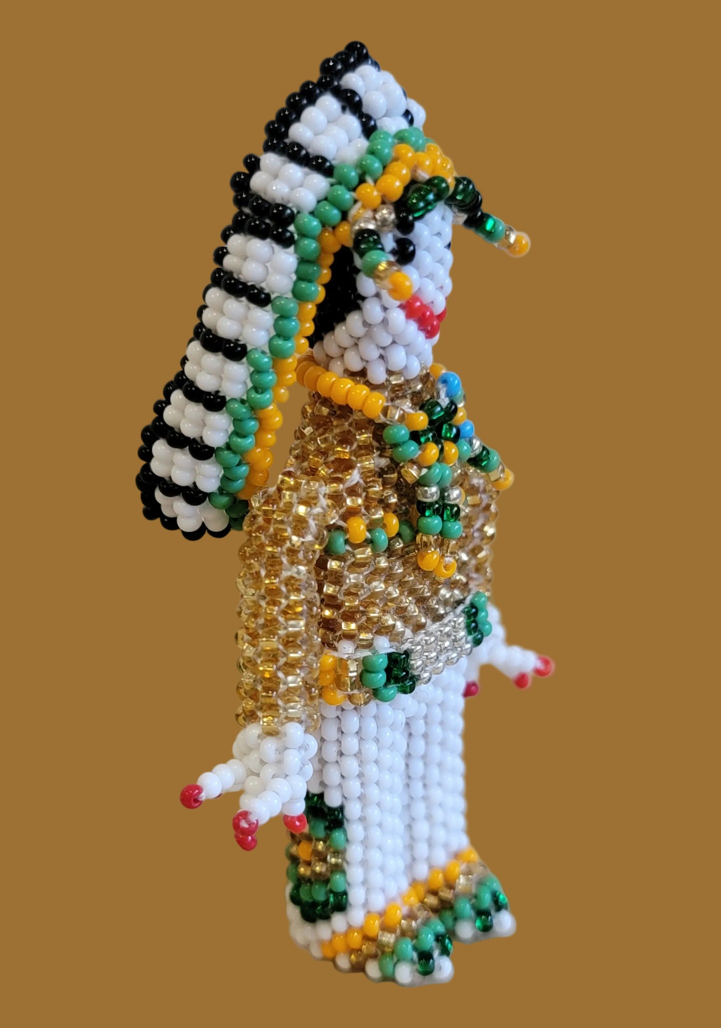 Fully Beaded Zuni Chief w/ Headdress Indian Beadwork