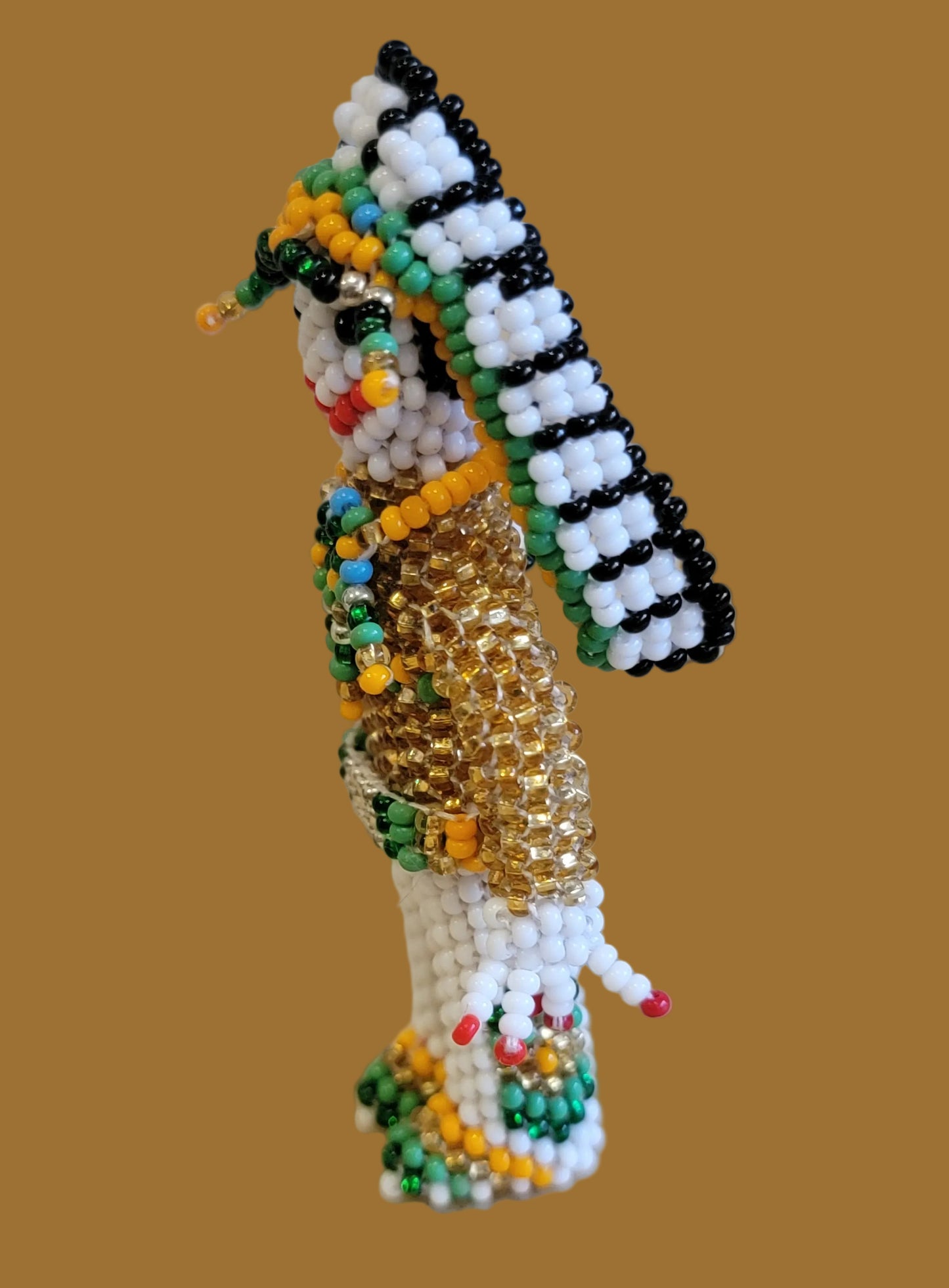Fully Beaded Zuni Chief w/ Headdress Indian Beadwork