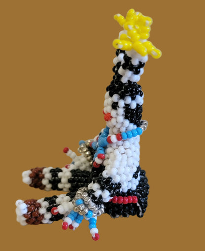 Fully Beaded Zuni Happy Sitting Hano Clown Indian Beadwork