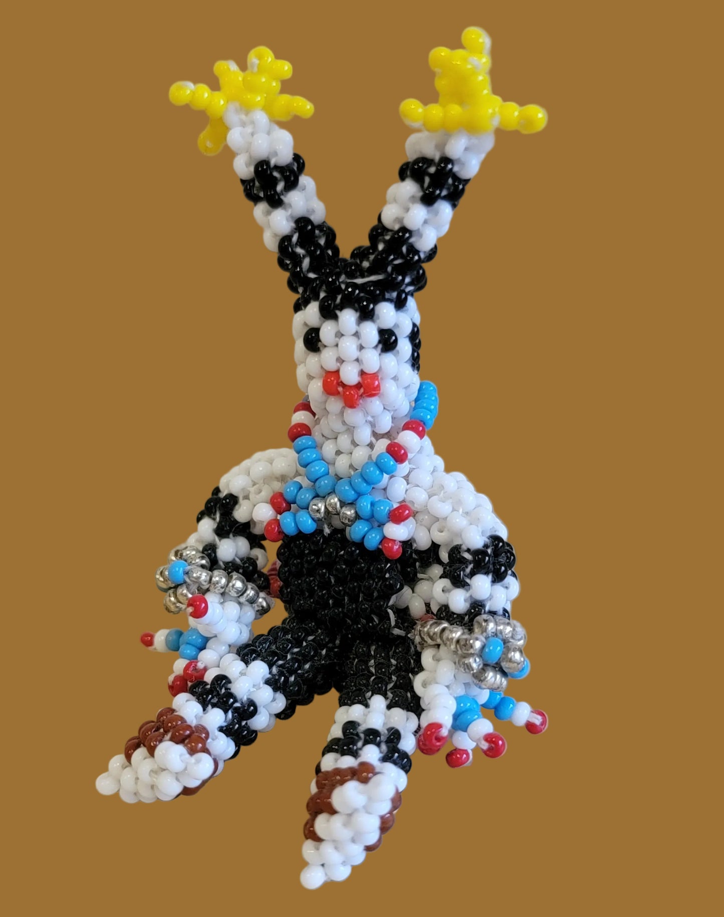 Fully Beaded Zuni Happy Sitting Hano Clown Indian Beadwork