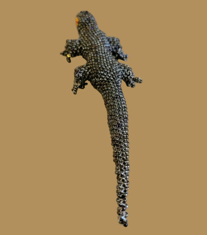 Fully Beaded Zuni Long Tailed Leaping Lizard Indian Beadwork