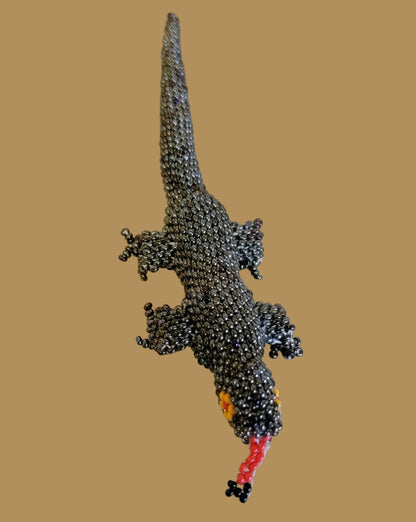 Fully Beaded Zuni Long Tailed Leaping Lizard Indian Beadwork