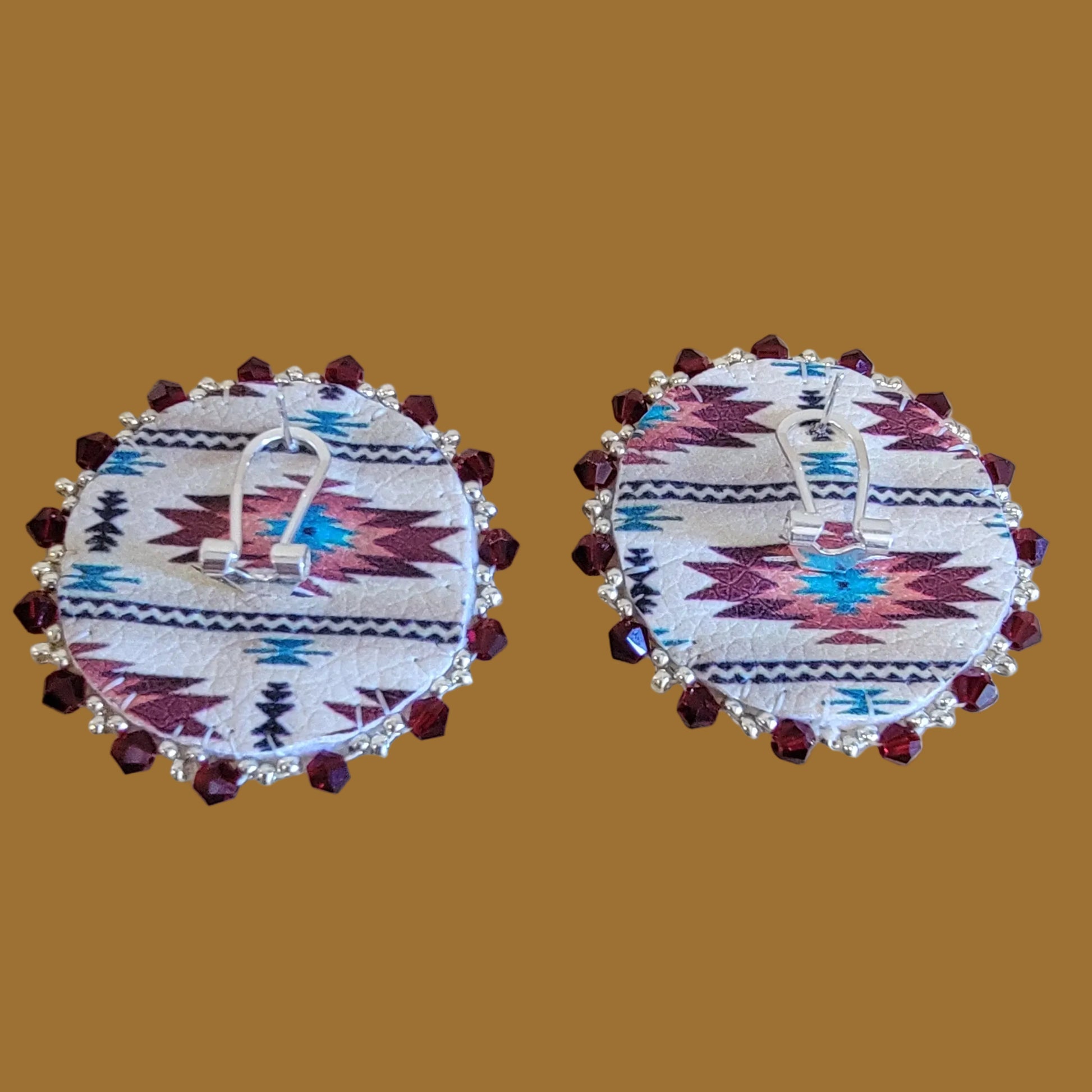 Gorgeous "Eye Catcher" Navajo Beaded Earrings Indian Beadwork