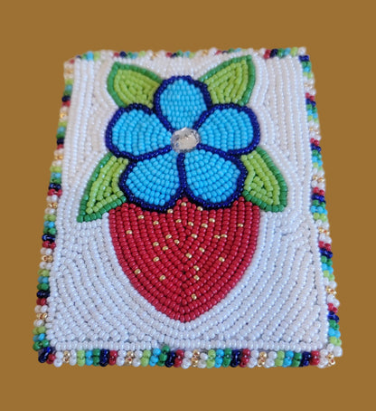 Navajo Fancy Beaded and Edged Buckskin Credit Card Holder Indian Beadwork