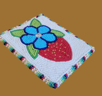 Navajo Fancy Beaded and Edged Buckskin Credit Card Holder Indian Beadwork