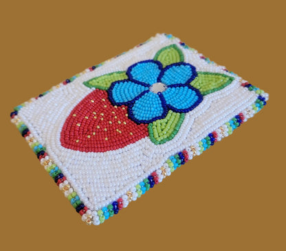 Navajo Fancy Beaded and Edged Buckskin Credit Card Holder Indian Beadwork