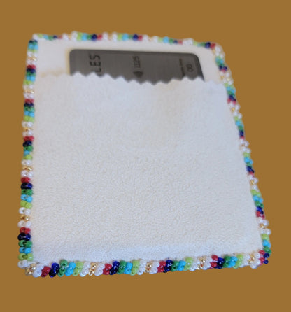 Navajo Fancy Beaded and Edged Buckskin Credit Card Holder Indian Beadwork