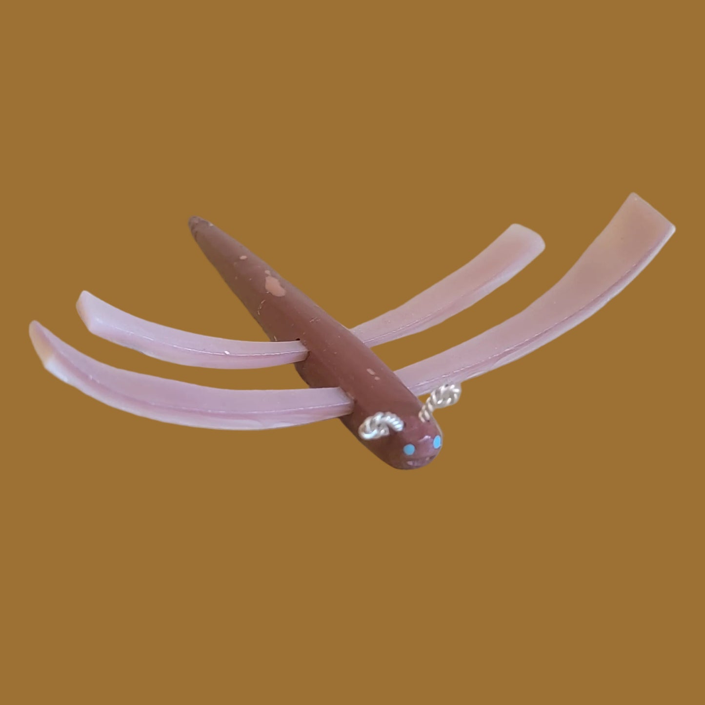 Pipestone and Pink Mussel Shell Zuni Fetish Dragonfly