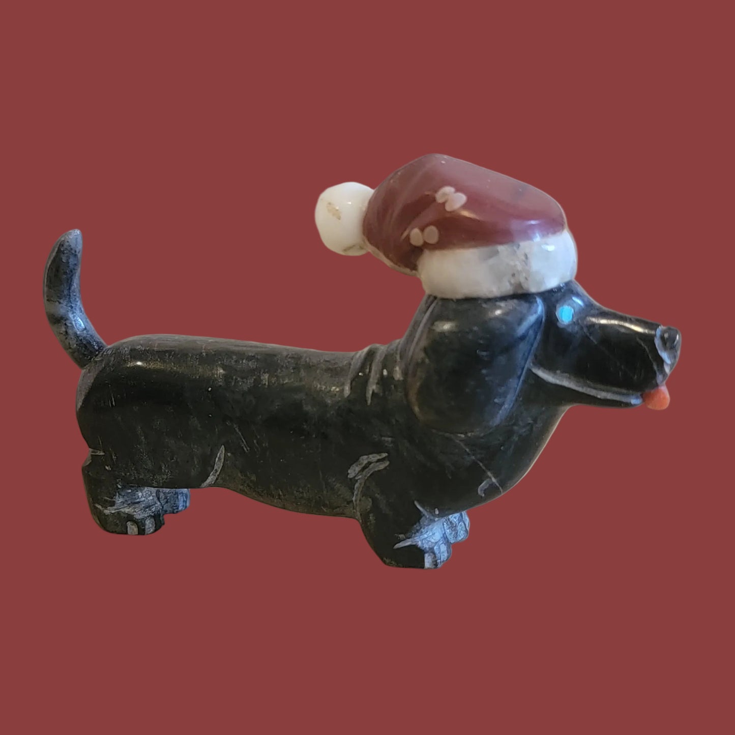 Santa Dachshund Pup is Fun Year Round Zuni Fetish