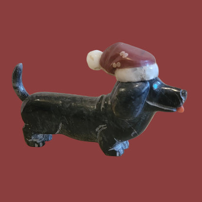 Santa Dachshund Pup is Fun Year Round Zuni Fetish