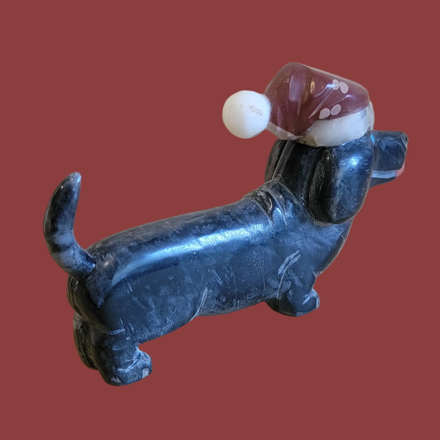 Santa Dachshund Pup is Fun Year Round Zuni Fetish