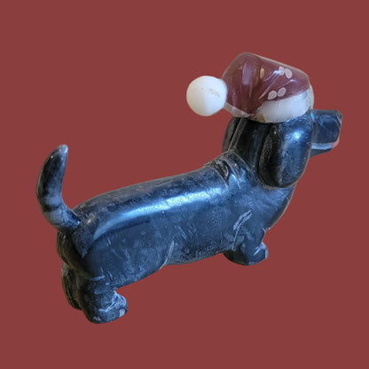 Santa Dachshund Pup is Fun Year Round Zuni Fetish