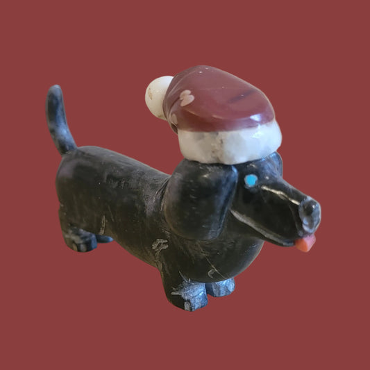 Santa Dachshund Pup is Fun Year Round Zuni Fetish