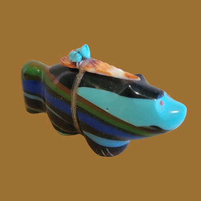 Colorful and Cool Surfite Wolf Zuni Fetish