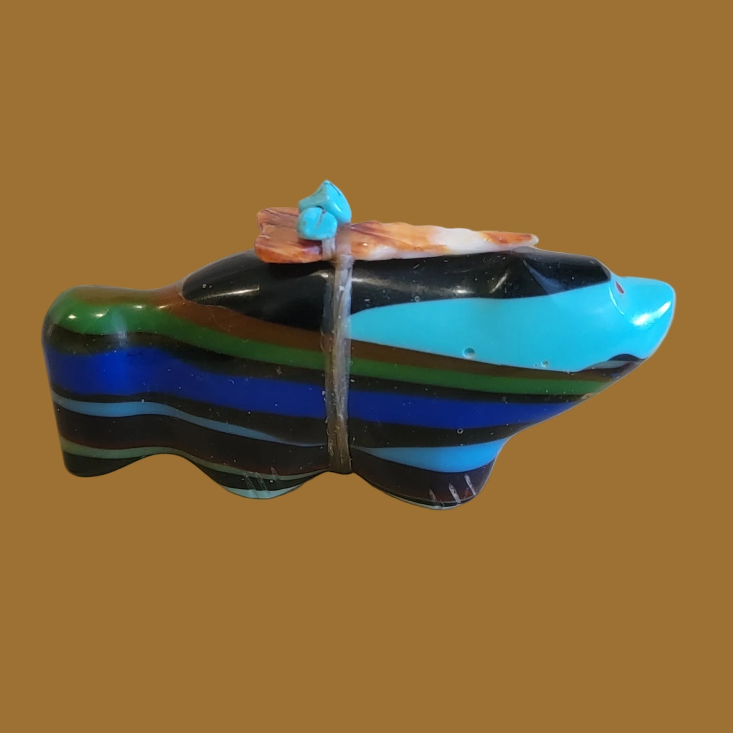 Colorful and Cool Surfite Wolf Zuni Fetish