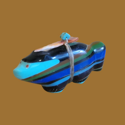 Colorful and Cool Surfite Wolf Zuni Fetish