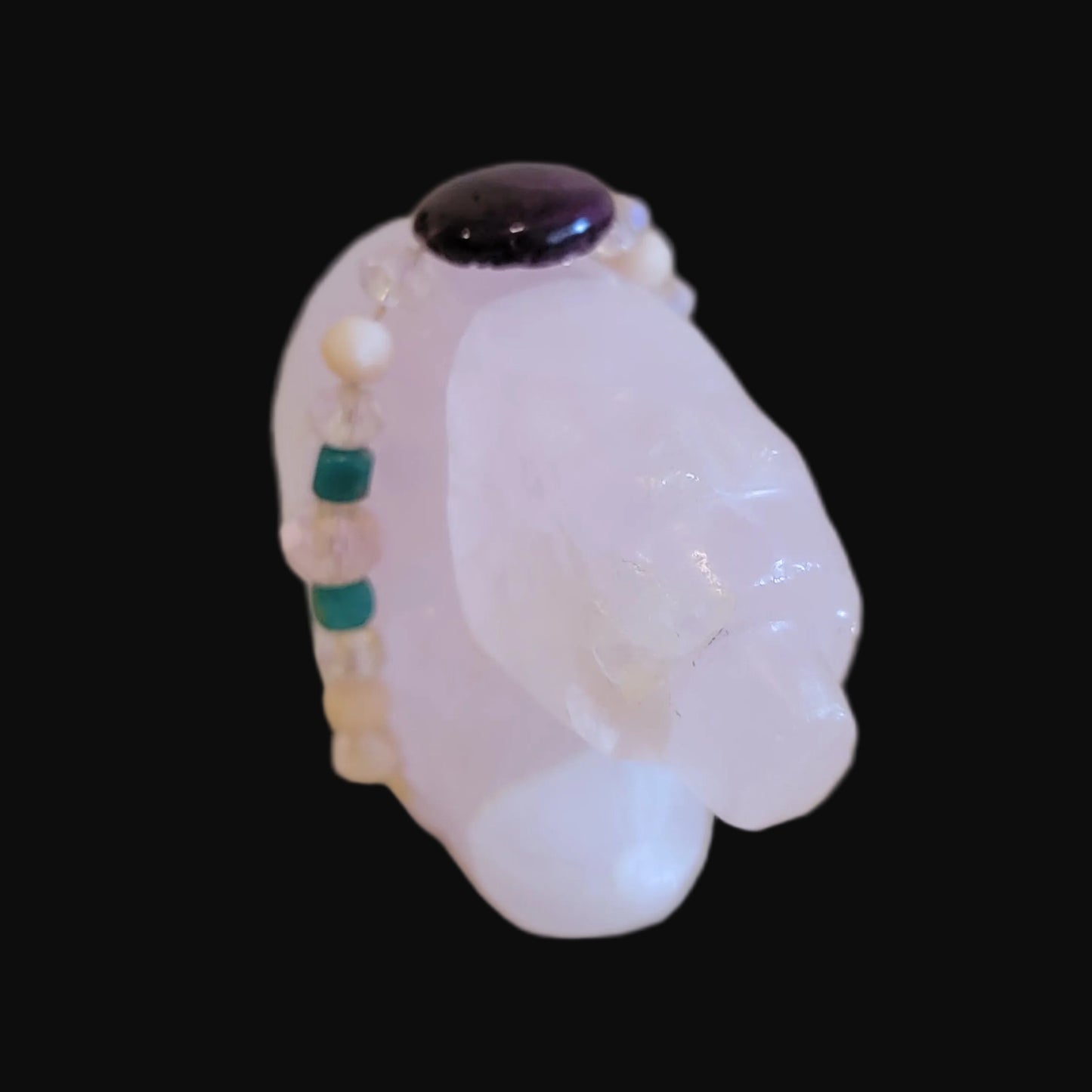 Elegant Rose Quartz Zuni Fetish Bear