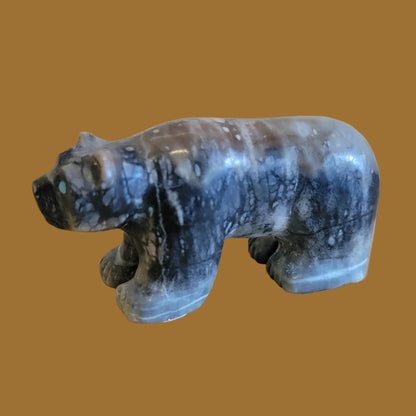 Picasso Marble Bear w/ Dragonfly Zuni Fetish