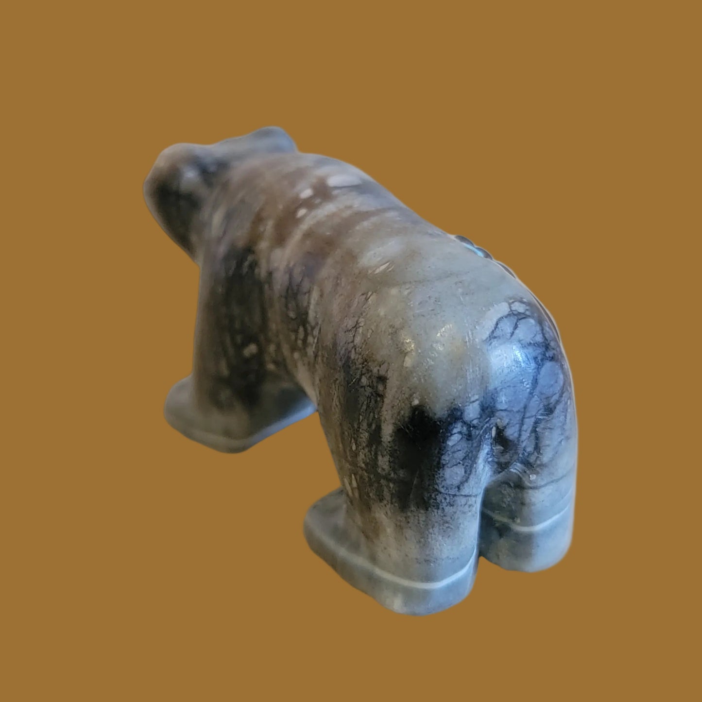 Picasso Marble Bear w/ Dragonfly Zuni Fetish