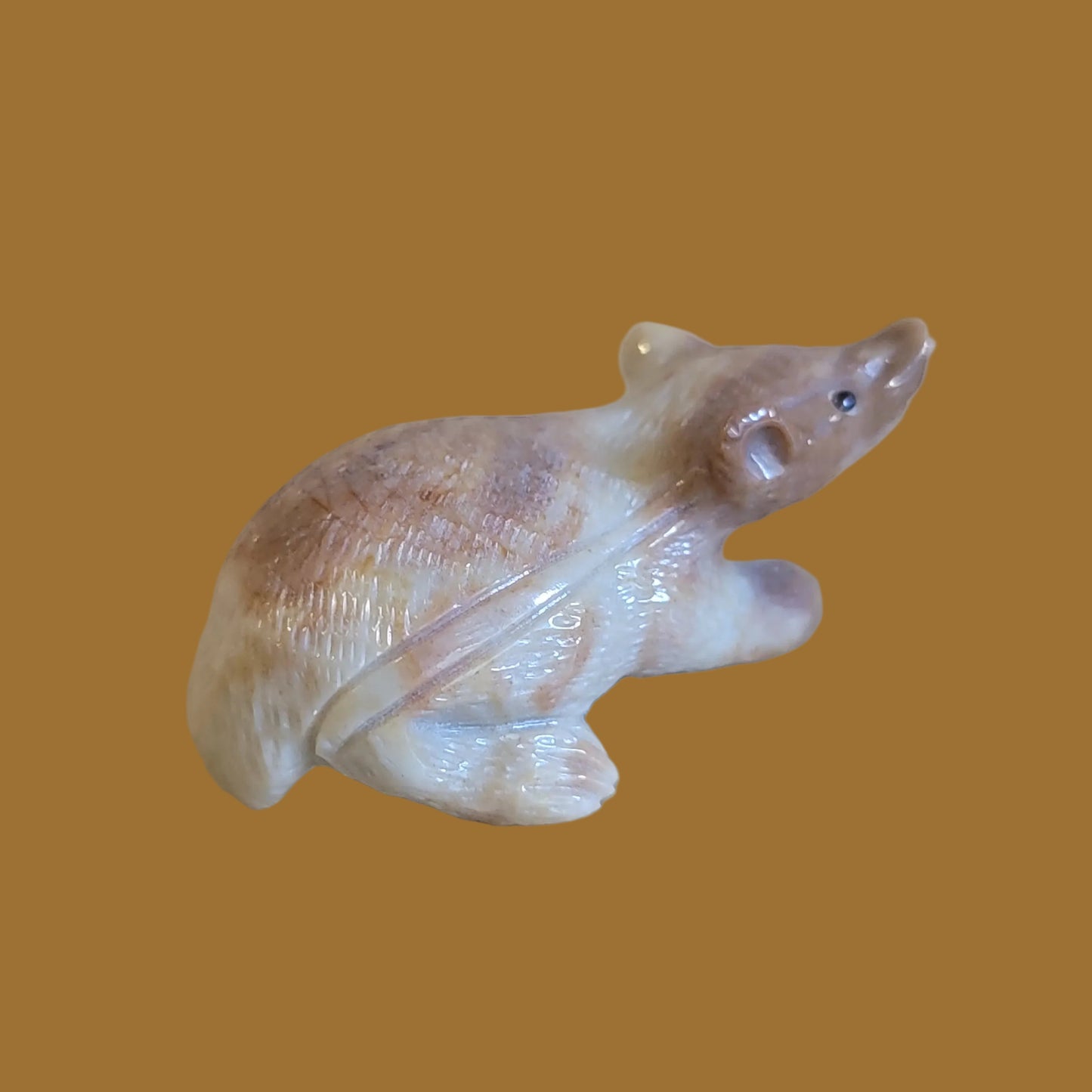 Adorable Picasso Marble Badger Zuni Fetish