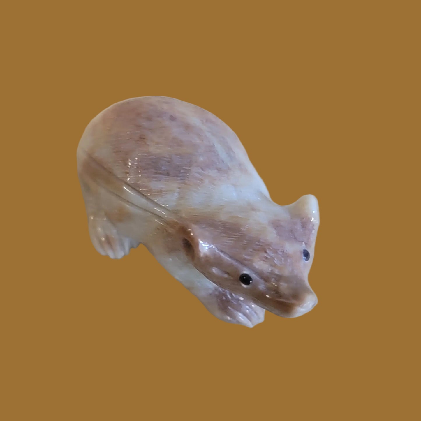 Adorable Picasso Marble Badger Zuni Fetish