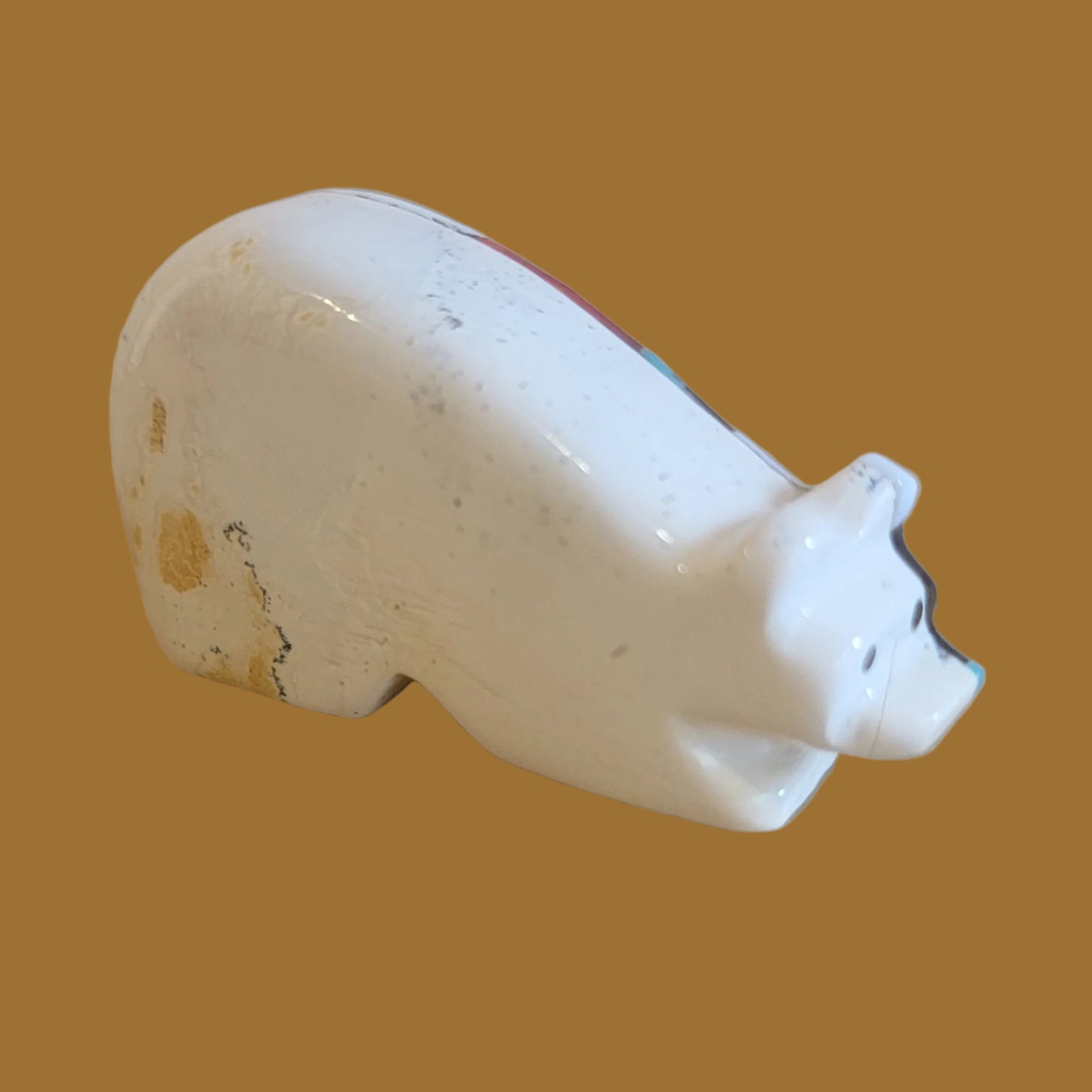 Mosaic Inlay Serpentine Bear Zuni Fetish