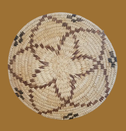 Papago/ Tohono O'Odham Coiled Squash Blossom Pattern Indian Basket