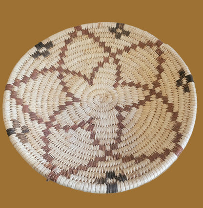 Papago/ Tohono O'Odham Coiled Squash Blossom Pattern Indian Basket