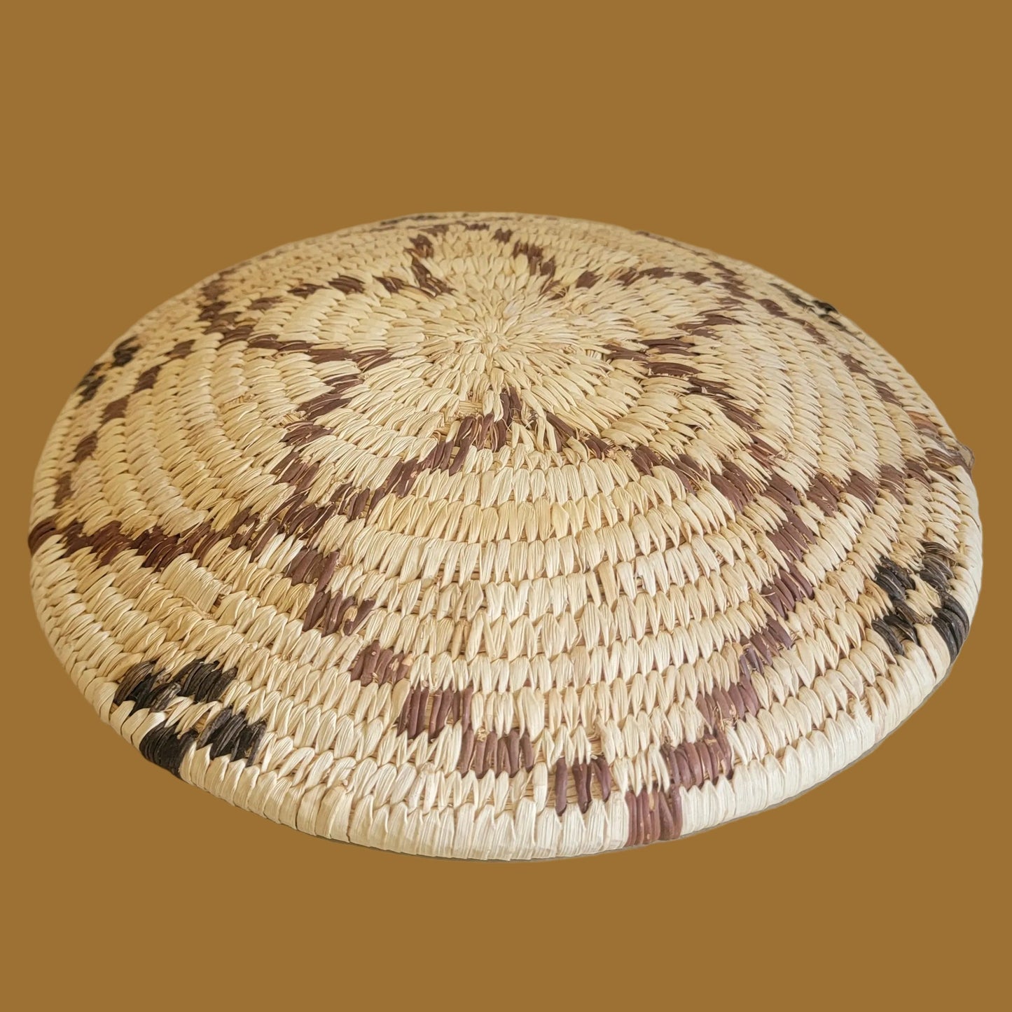 Papago/ Tohono O'Odham Coiled Squash Blossom Pattern Indian Basket