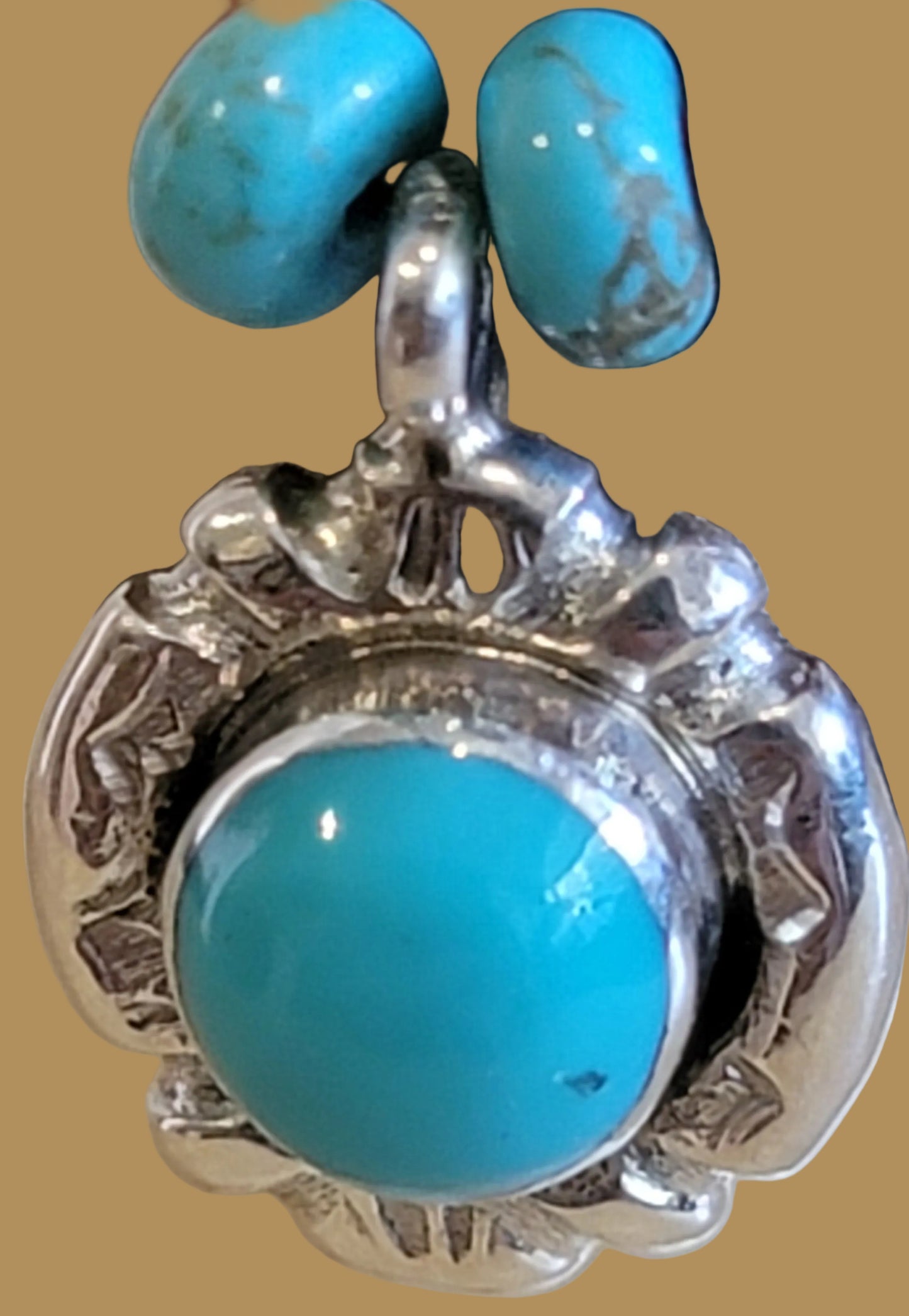 Onyx Hawk is Beautifully Adorned in Silver and Turquoise Zuni Fetish