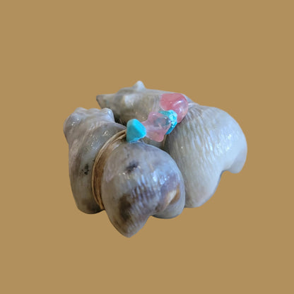 Double Picasso Marble Bears w/ Beautiful Pack Zuni Fetish