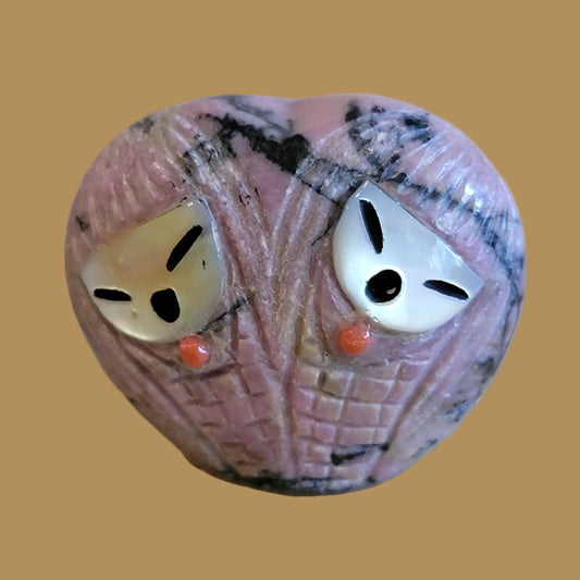 Rhodonite Heart Shaped Double Zuni Maidens Zuni Fetish