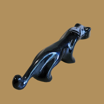 Etched Black Marble Panther/Puma Zuni Fetish