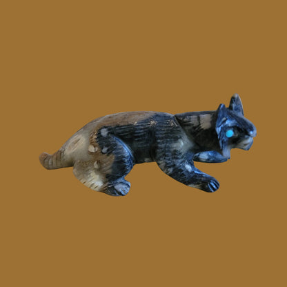 Picasso Marble Clairvoyant Bobcat Zuni Fetish