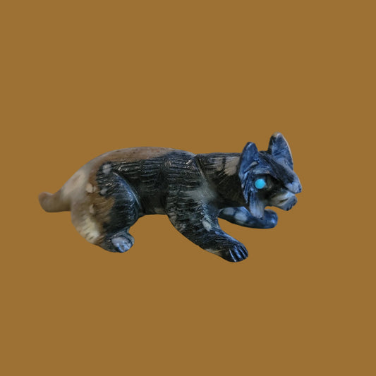 Picasso Marble Clairvoyant Bobcat Zuni Fetish