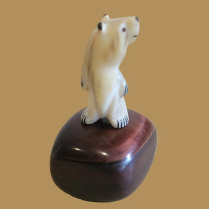 Antler Bear w/Red Tiger's Eye Zuni Fetish