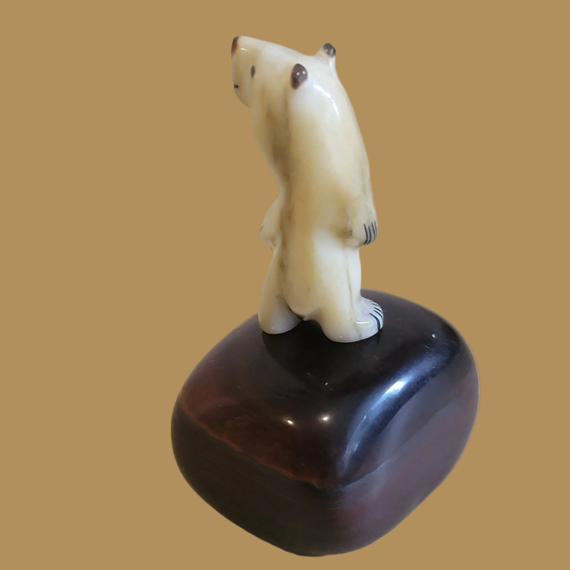 Antler Bear w/Red Tiger's Eye Zuni Fetish