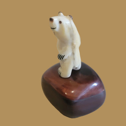 Antler Bear w/Red Tiger's Eye Zuni Fetish