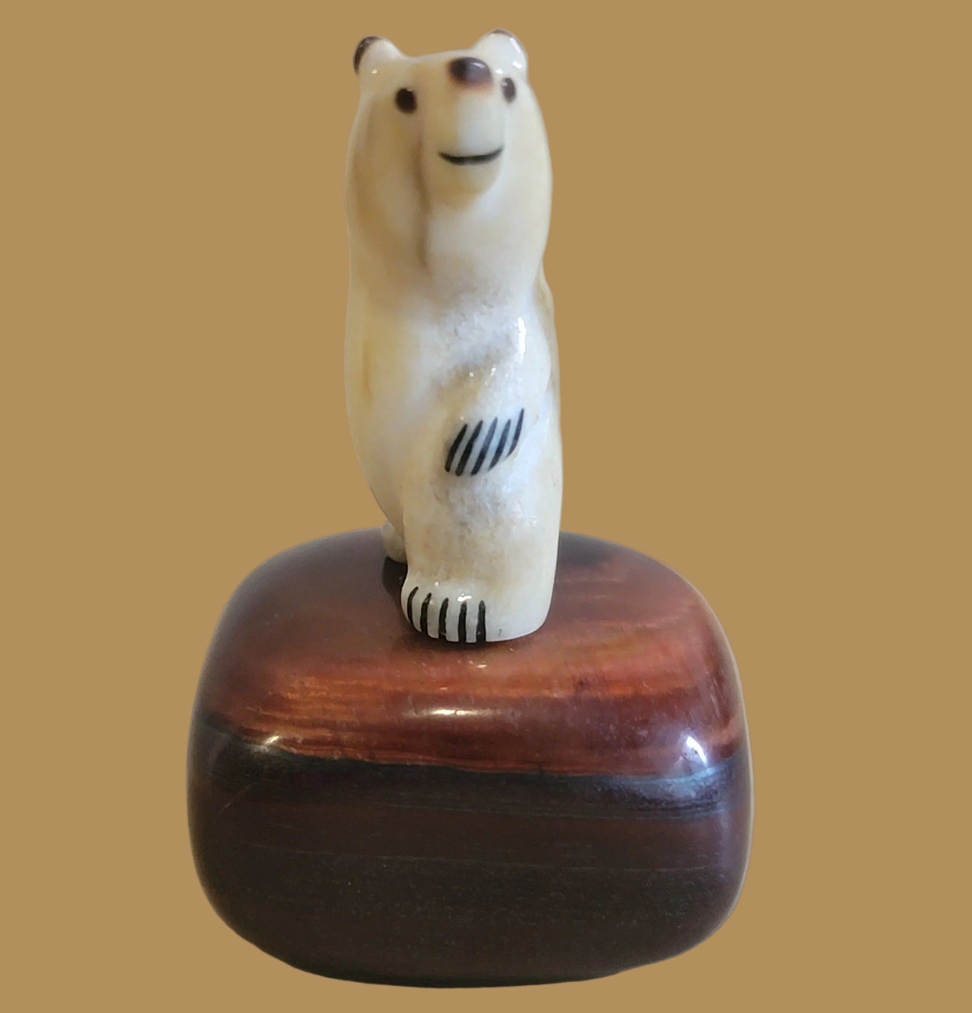 Antler Bear w/Red Tiger's Eye Zuni Fetish